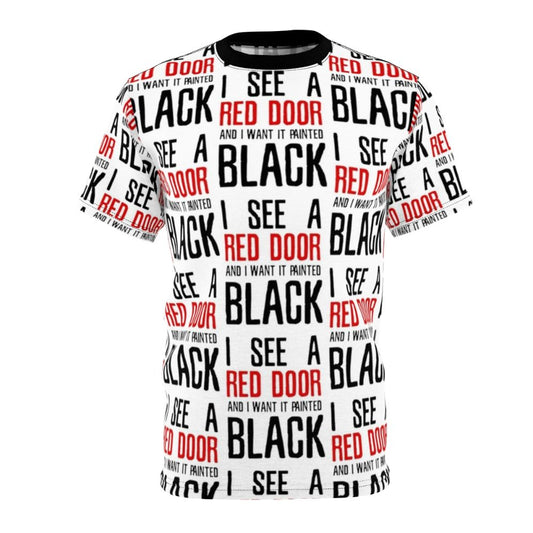 Classic rock t-shirt with The Rolling Stones "Paint It Black" lyrics