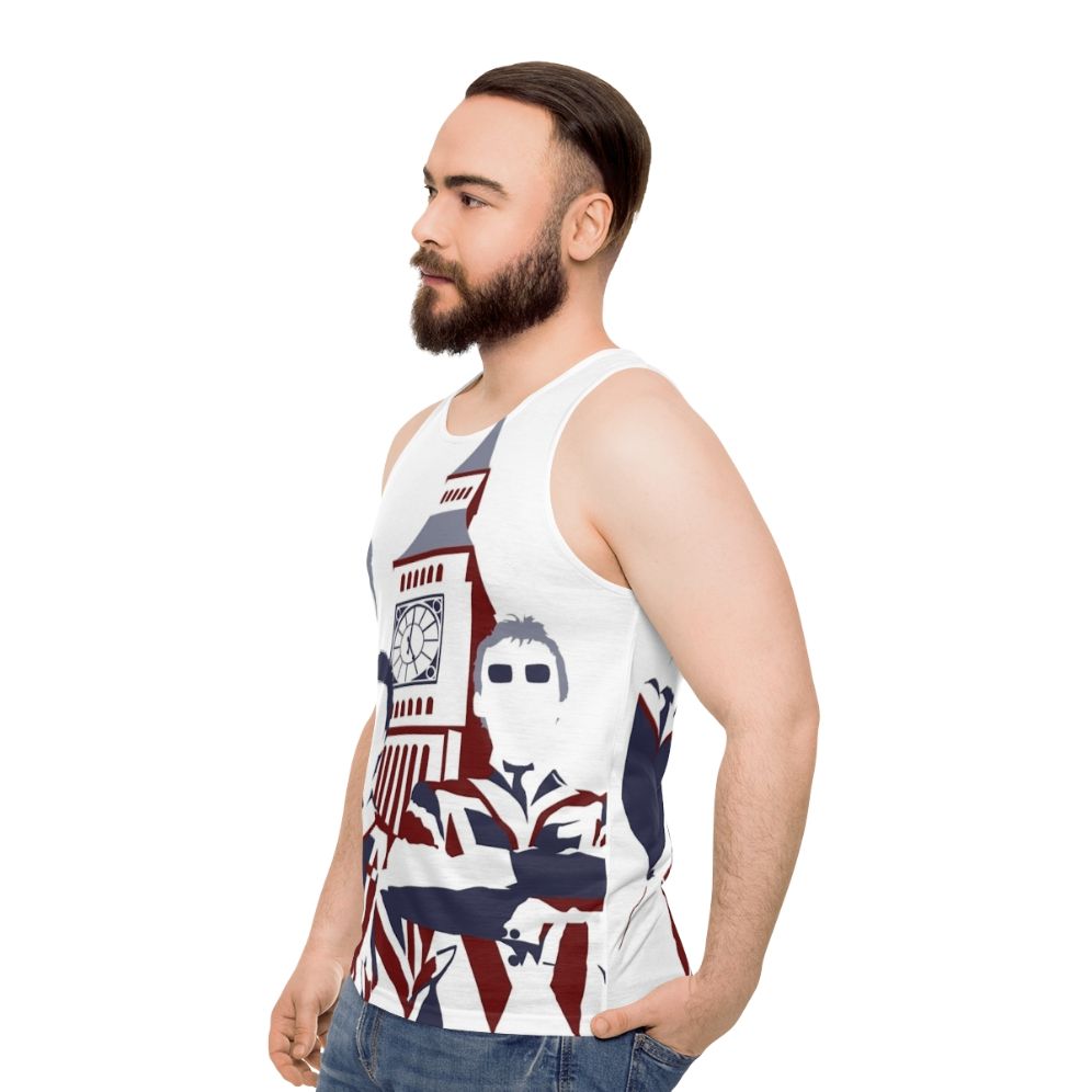 Vintage Mod Pop Art Unisex Tank Top - men side