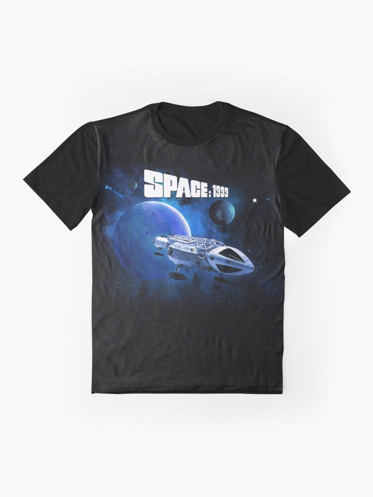 Space 1999 Eagle Model 1 sci-fi retro graphic t-shirt - Flat lay