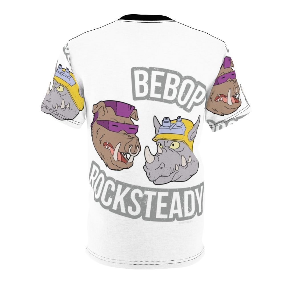 Bebop and Rocksteady inspired t-shirt design, featuring a retro 90s style with classic Teenage Mutant Ninja Turtles characters. - Back