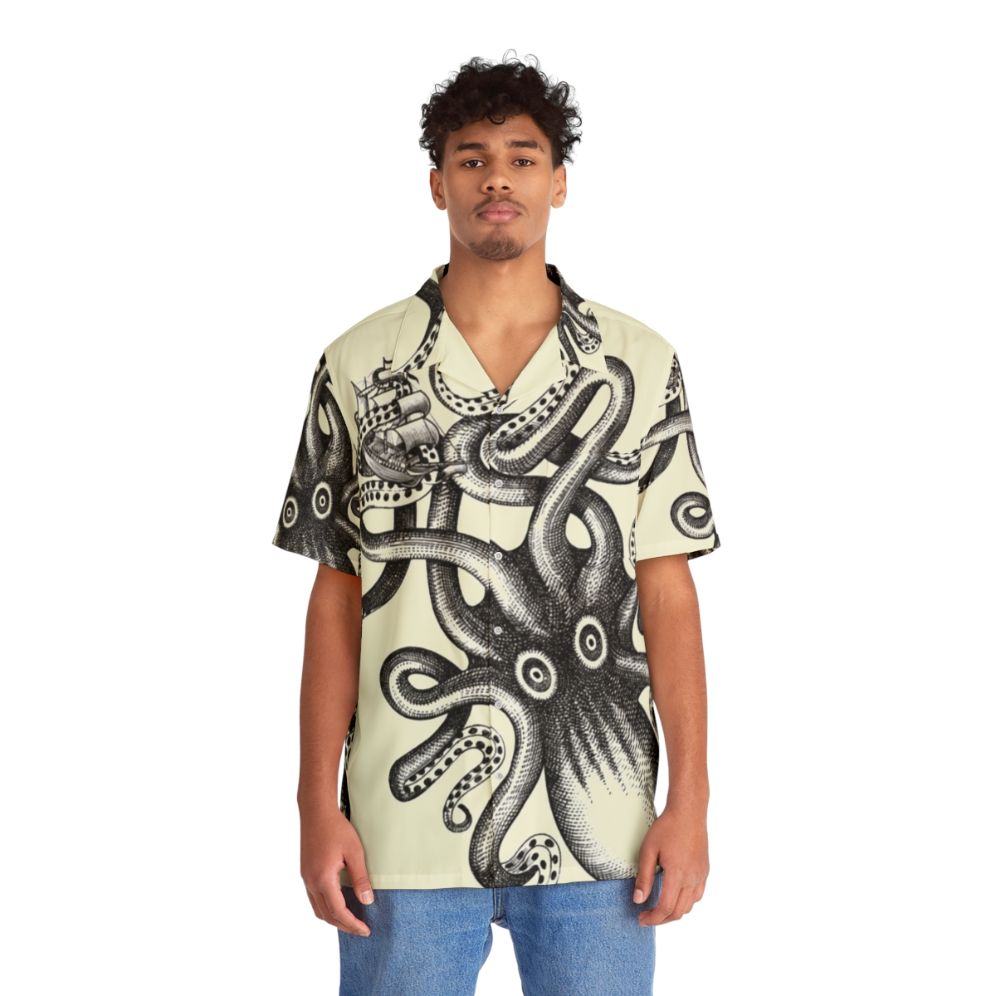 Nautical Squid Hawaiian Shirt - People Front