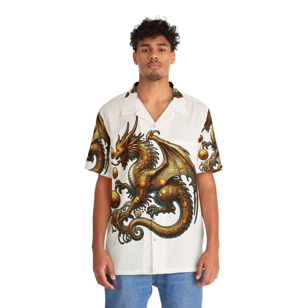 Bitcoin Dragon Hawaiian Shirt - People Front