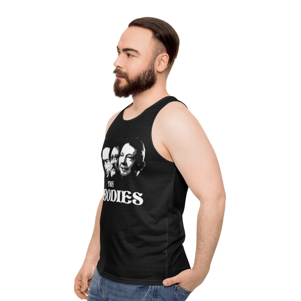 Unisex tank top with spiritual and philosophical design - men side