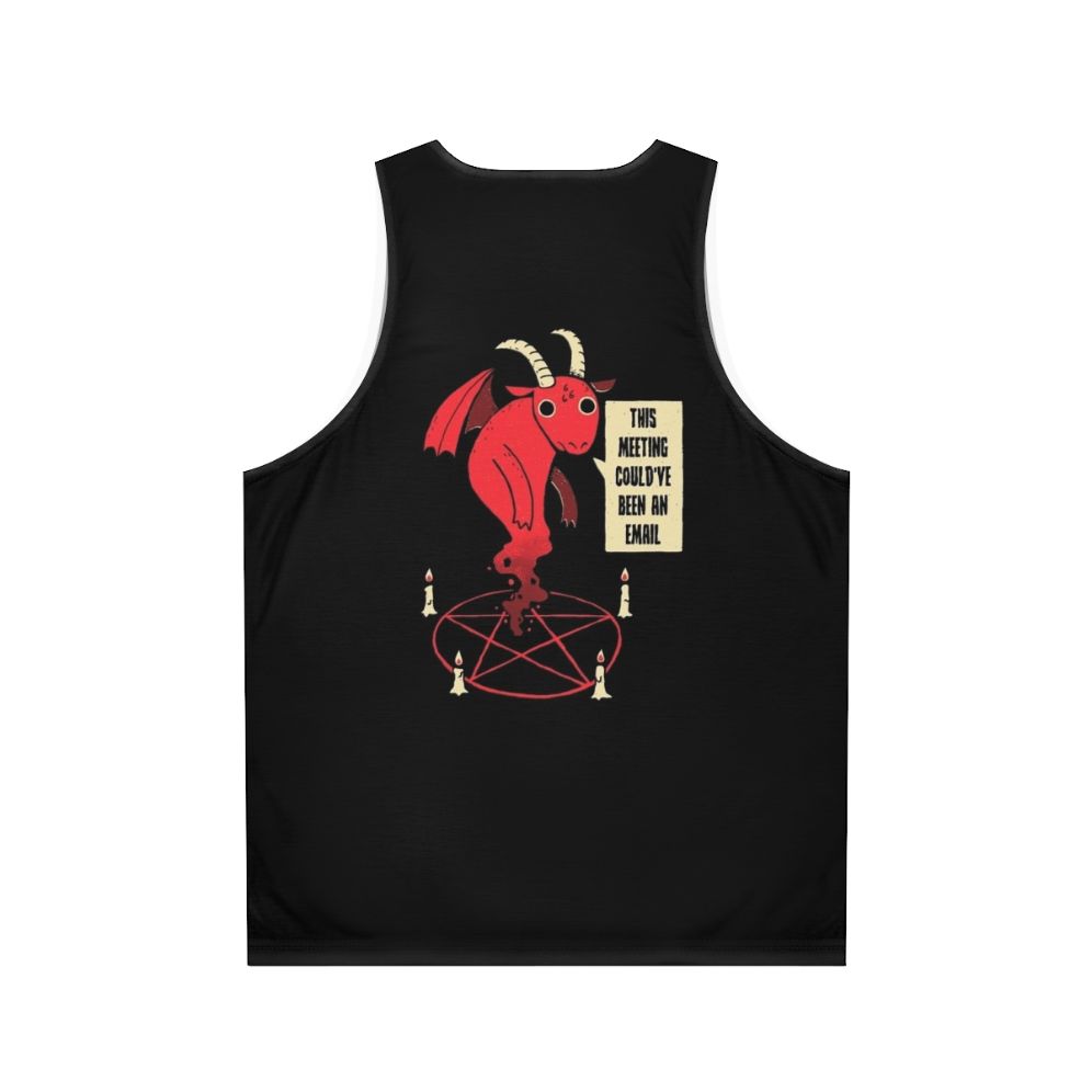 Unisex tank top with vintage devil quote design - Back