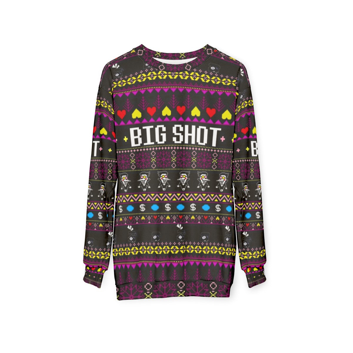 Spamton's Big Shot Kromer Krismas Gaming Sweatshirt - hanging