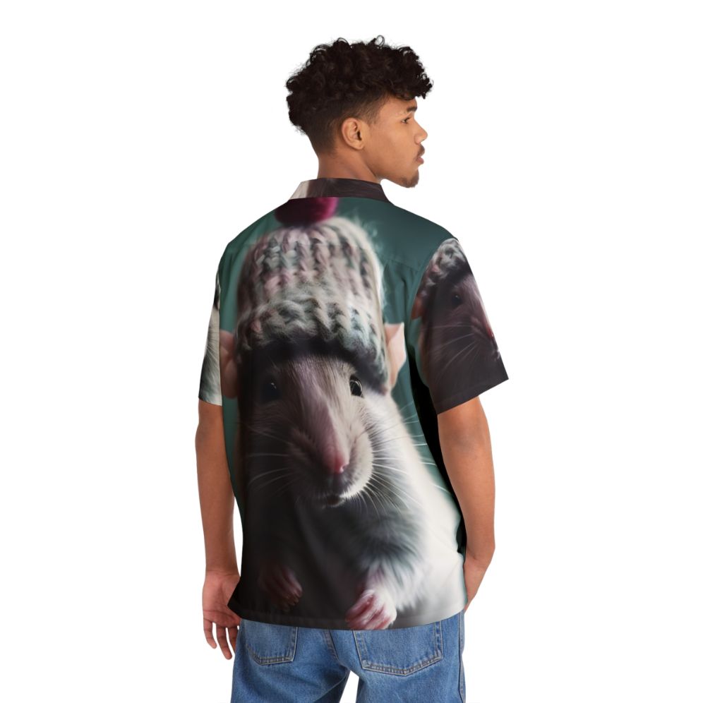 A Hawaiian shirt featuring a winter rat design - People Back