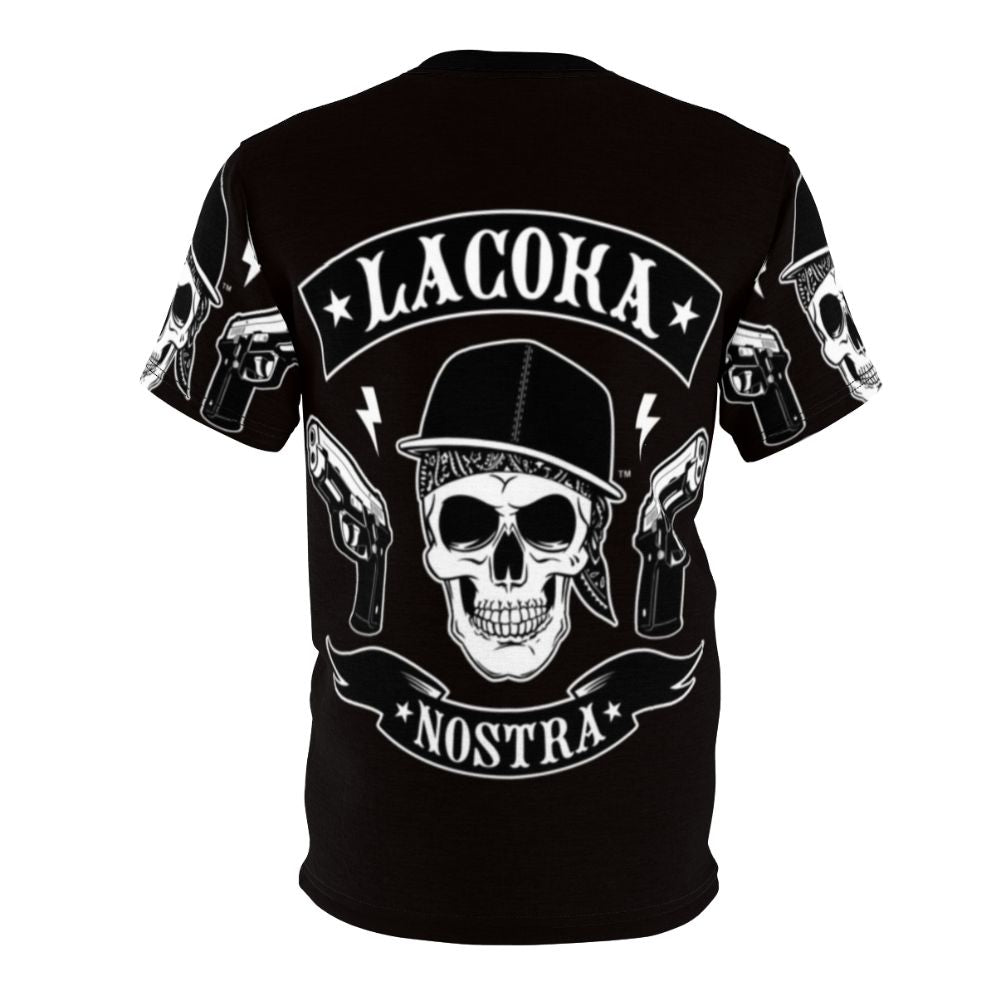 Graphic T-Shirt with La Coka Nostra and Pop Culture Motifs - Back