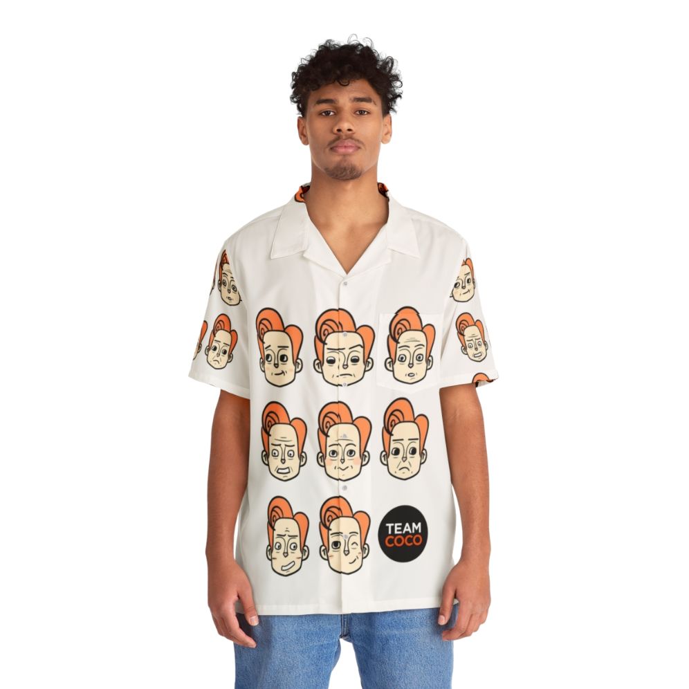 Conan Obrien Hawaiian Shirt with Conan Heads - People Front