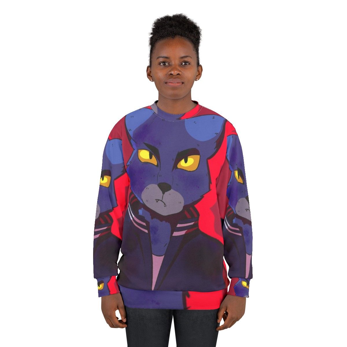 Lone Digger furry cat electronic music sweatshirt - women