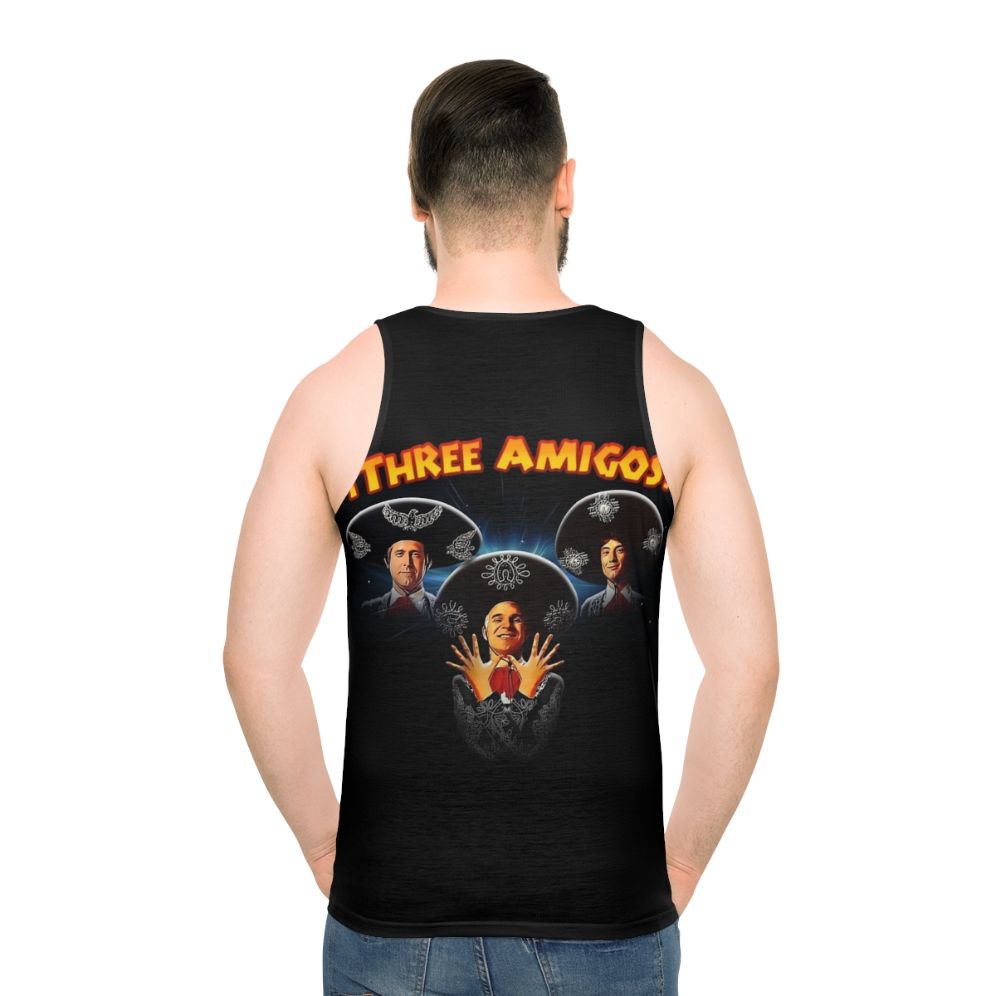 Three Amigos Unisex Tank Top - men back