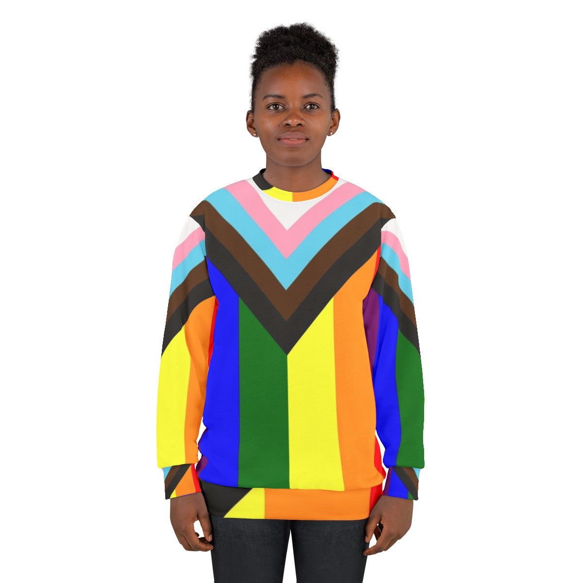 Progress Pride Flag Sweatshirt - LGBTQ+ Clothing - women