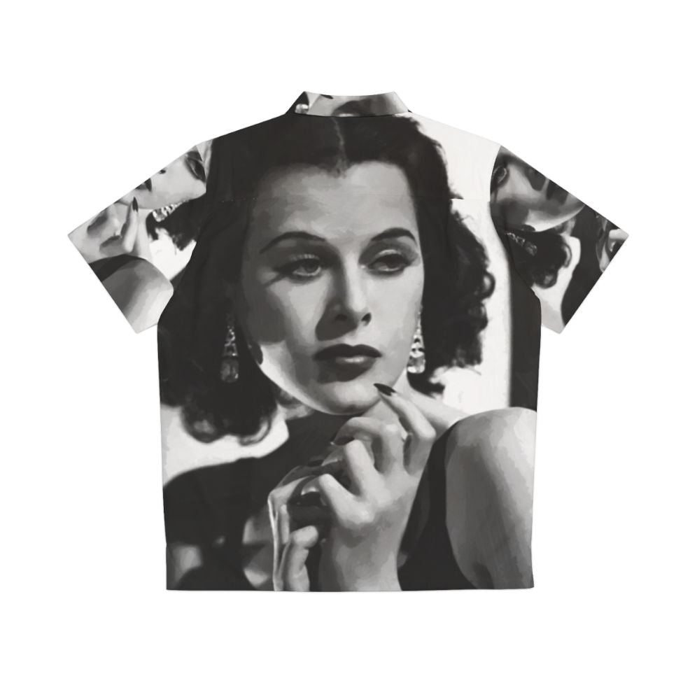 Vintage Hedy Lamarr Hawaiian Shirt - Portrait of Classic Hollywood Actress - Back