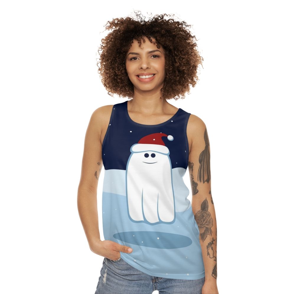 Cute Christmas ghost unisex tank top - women