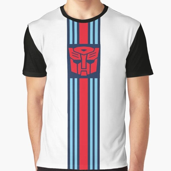 Special Ops Transformers Graphic T-Shirt featuring a logo, racecar, and jazz design