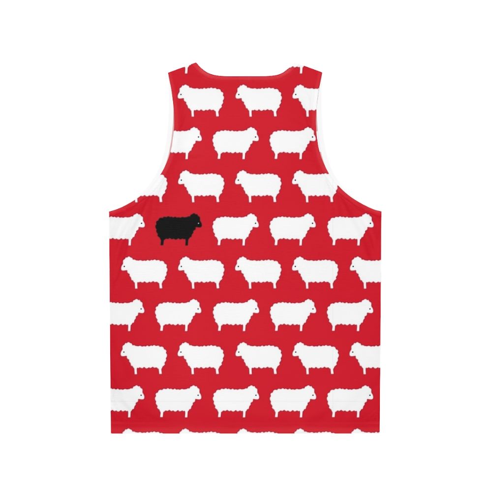 Black sheep pattern unisex tank top - Back