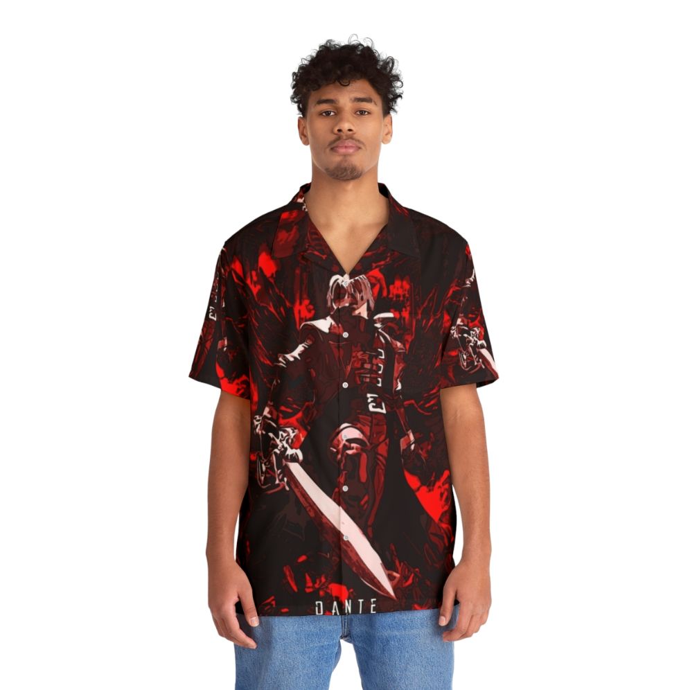 Dante from Devil May Cry wearing a classic hawaiian shirt - People Front