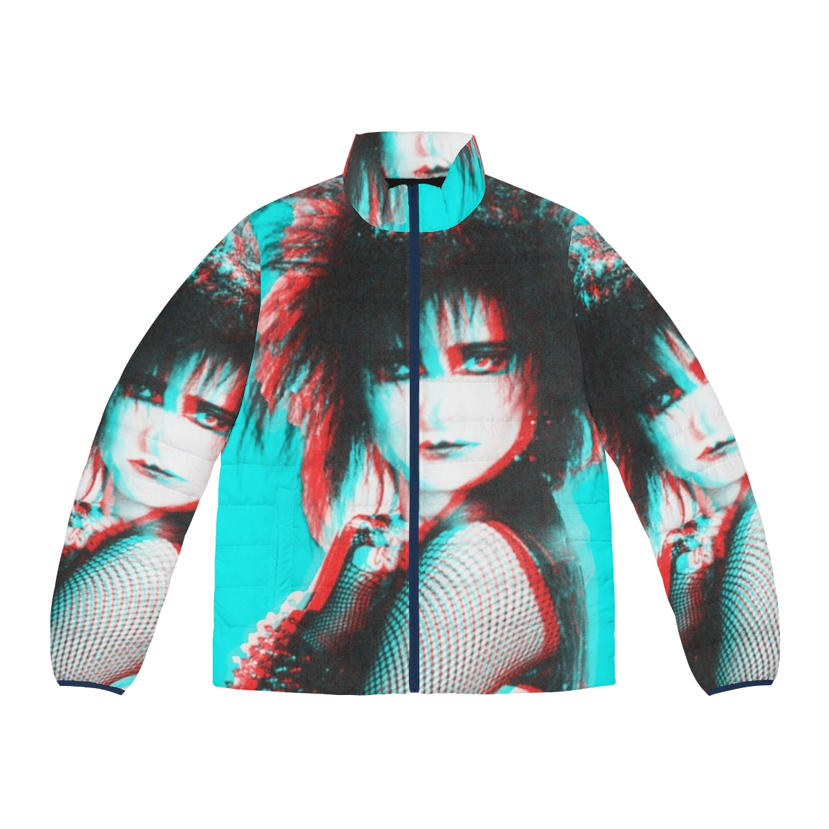 Siouxsie 1980s puffer jacket with goth and punk design