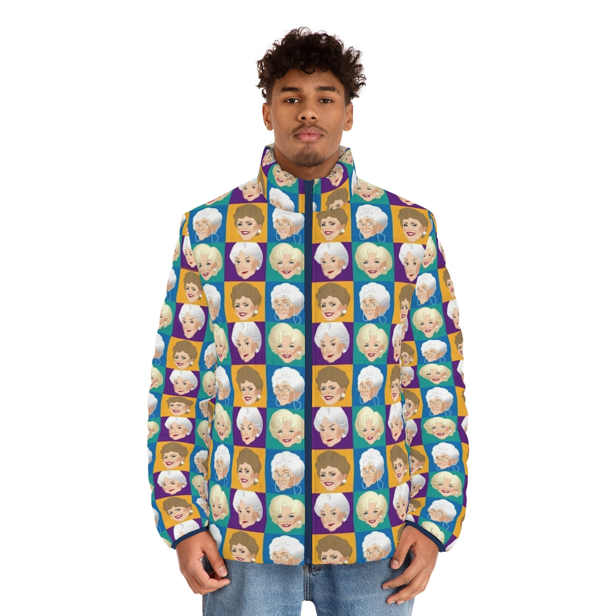 Golden Girls Puffer Jacket featuring the iconic cast of the classic TV show - men front