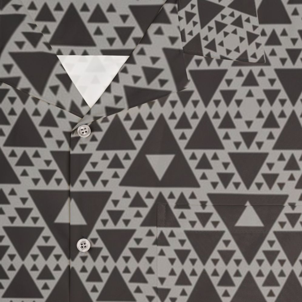 Motion Capture Pattern Hawaiian Shirt with Spiderman Inspired Sierpinski Triangle Design - Detail