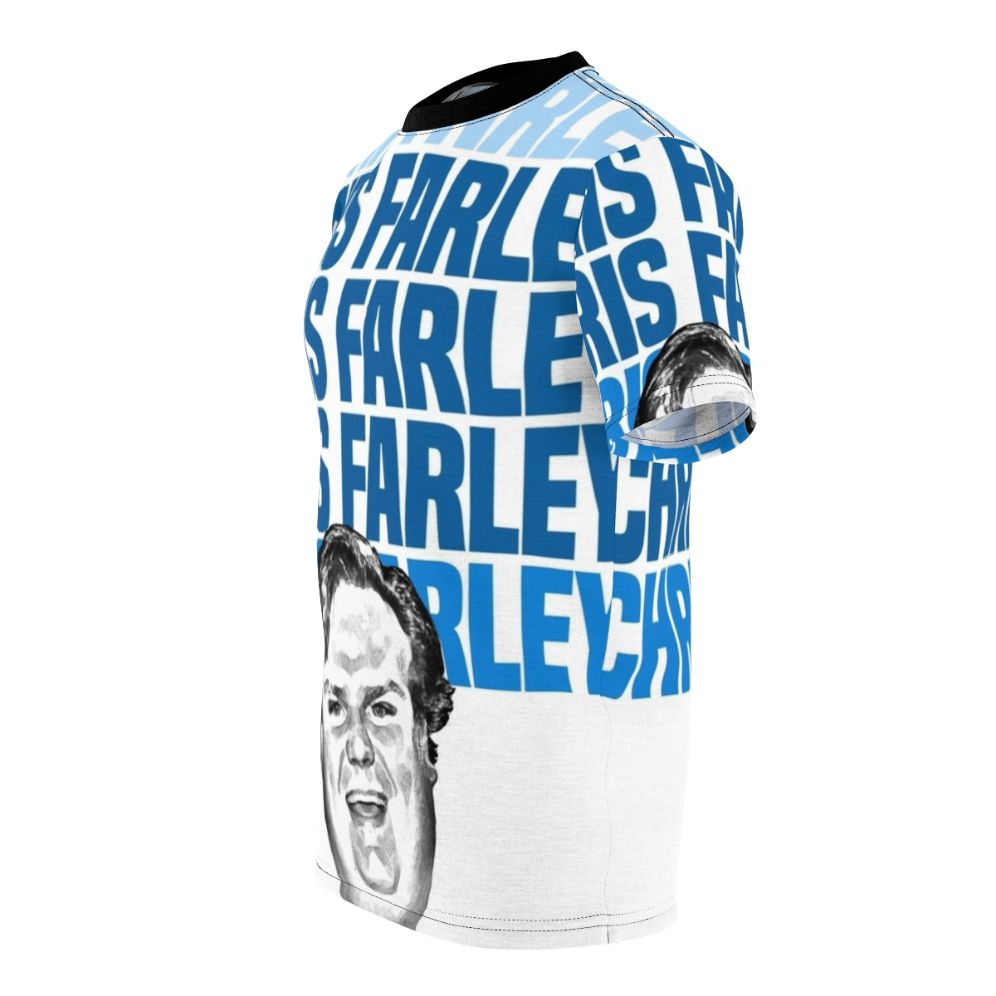 Nostalgic 90s graphic t-shirt featuring a sketched image of comedian Chris Farley - men left