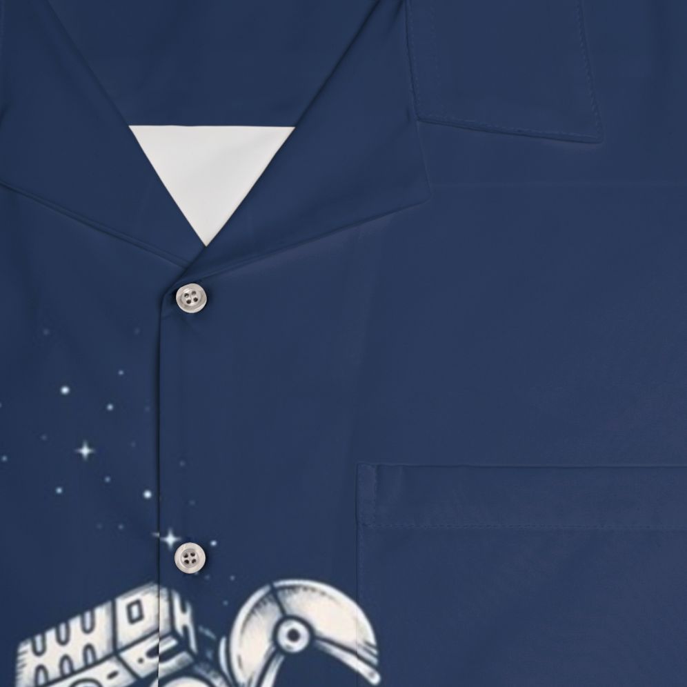 Cosmic Retro Galaxy Hawaiian Shirt with Space Tune Design - Detail