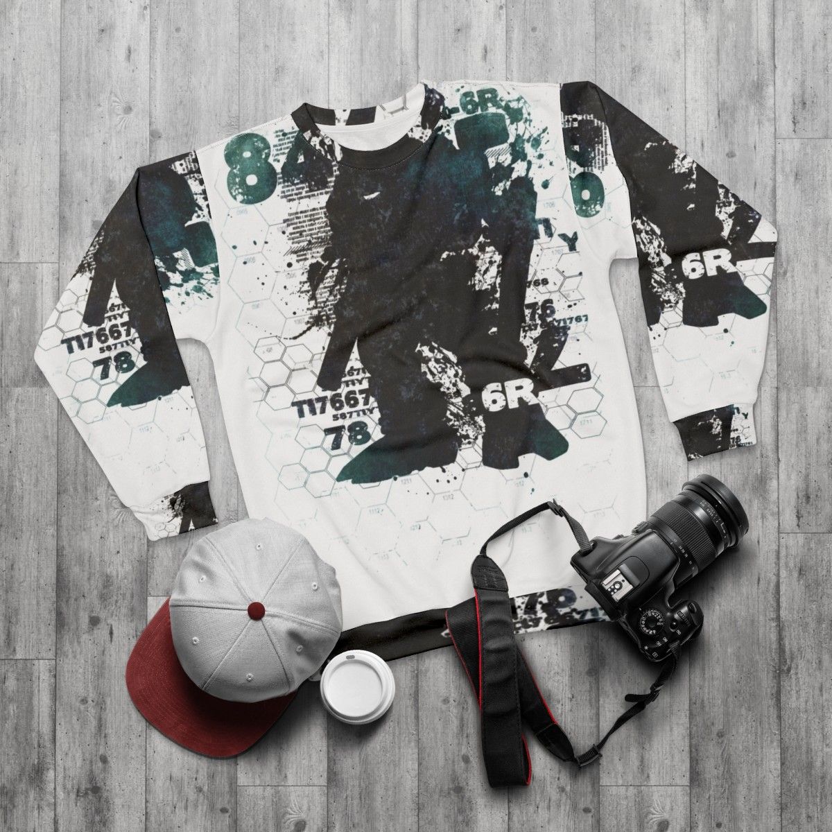 Mecha Sweatshirt featuring 84 Revisited V5 design - flat lay