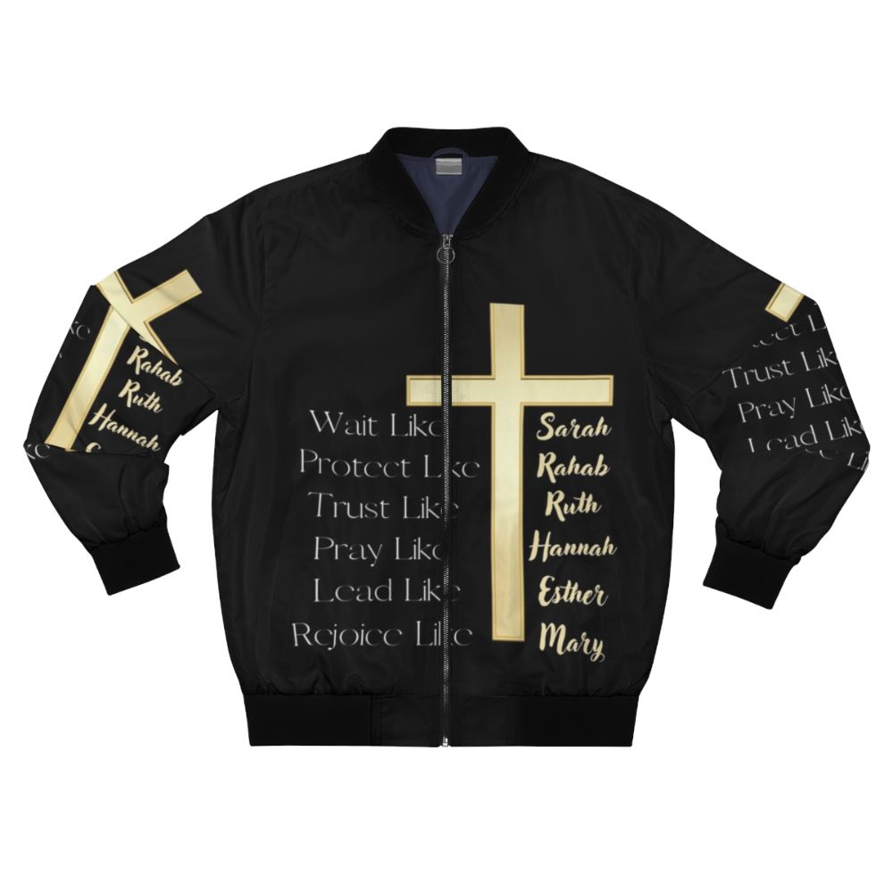 Motivational Christian Bomber Jacket with Bible Verse Quotes