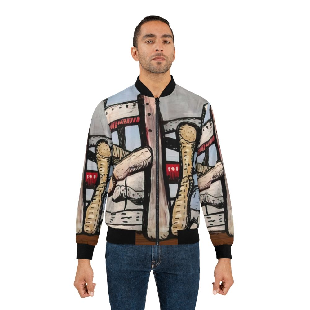 Philip Guston inspired abstract design bomber jacket - Lifestyle