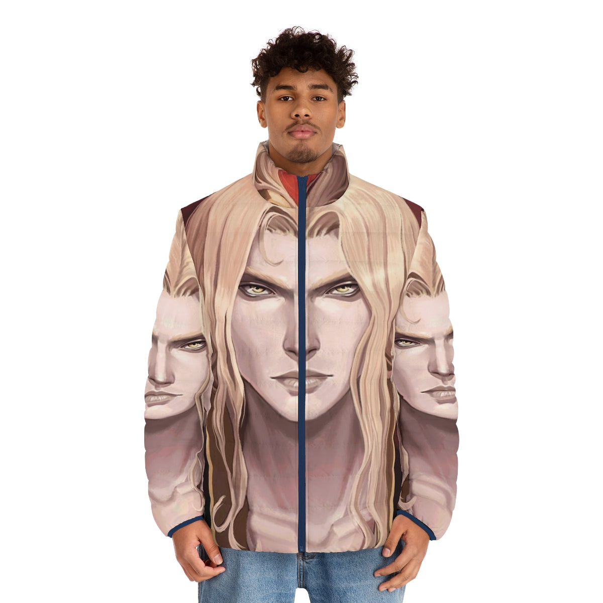 Alucard Fanart Castlevania Puffer Jacket - men front