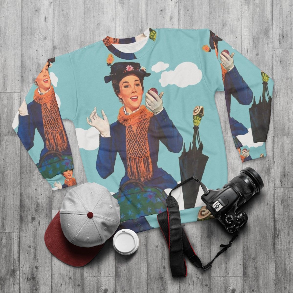 Vintage Mary Poppins Inspired Sweatshirt - flat lay