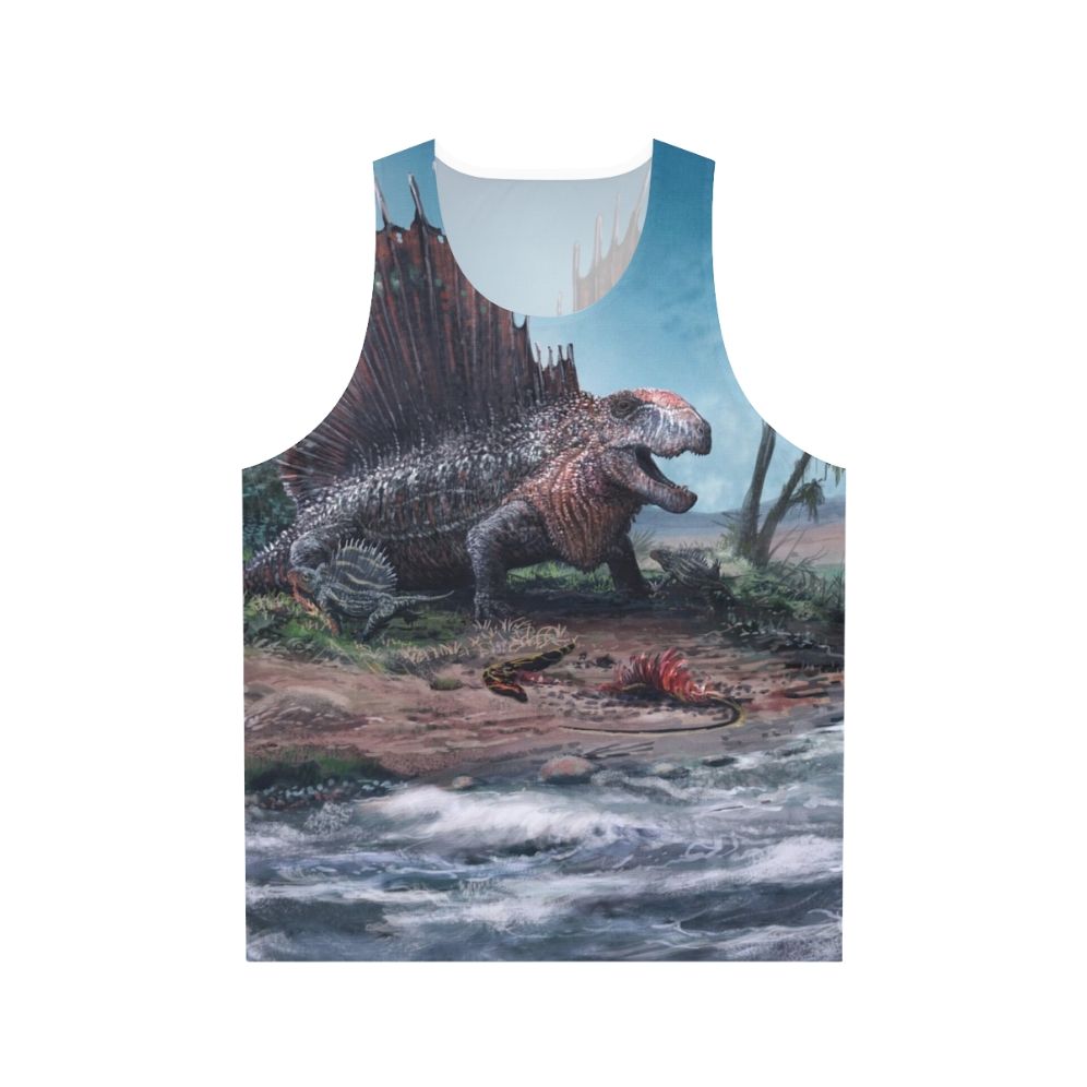 Dimetrodon unisex tank top with paleoart design