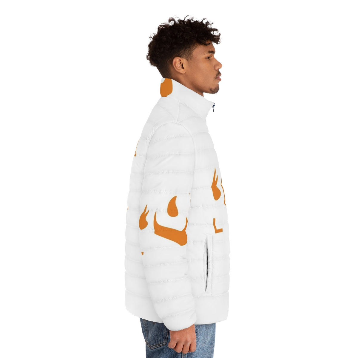 Isaac Netero Spirit Sign Anime Puffer Jacket featuring Hunter X Hunter fan art - men side right