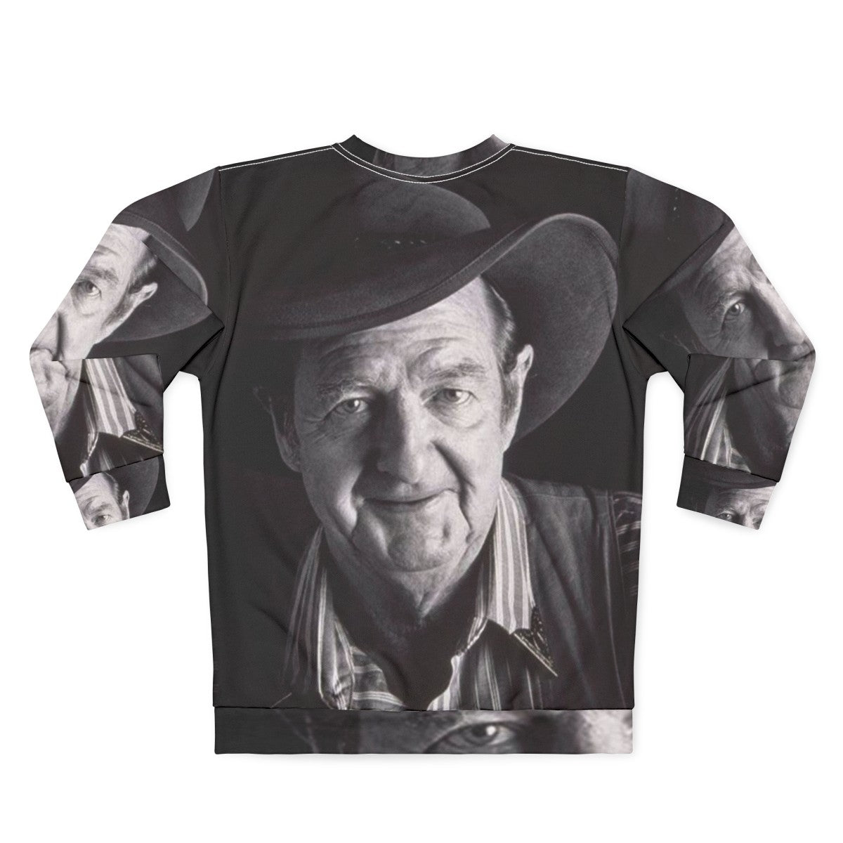 Slim Dusty Aussie Legend Black and White Retro Folk Sweatshirt - Back