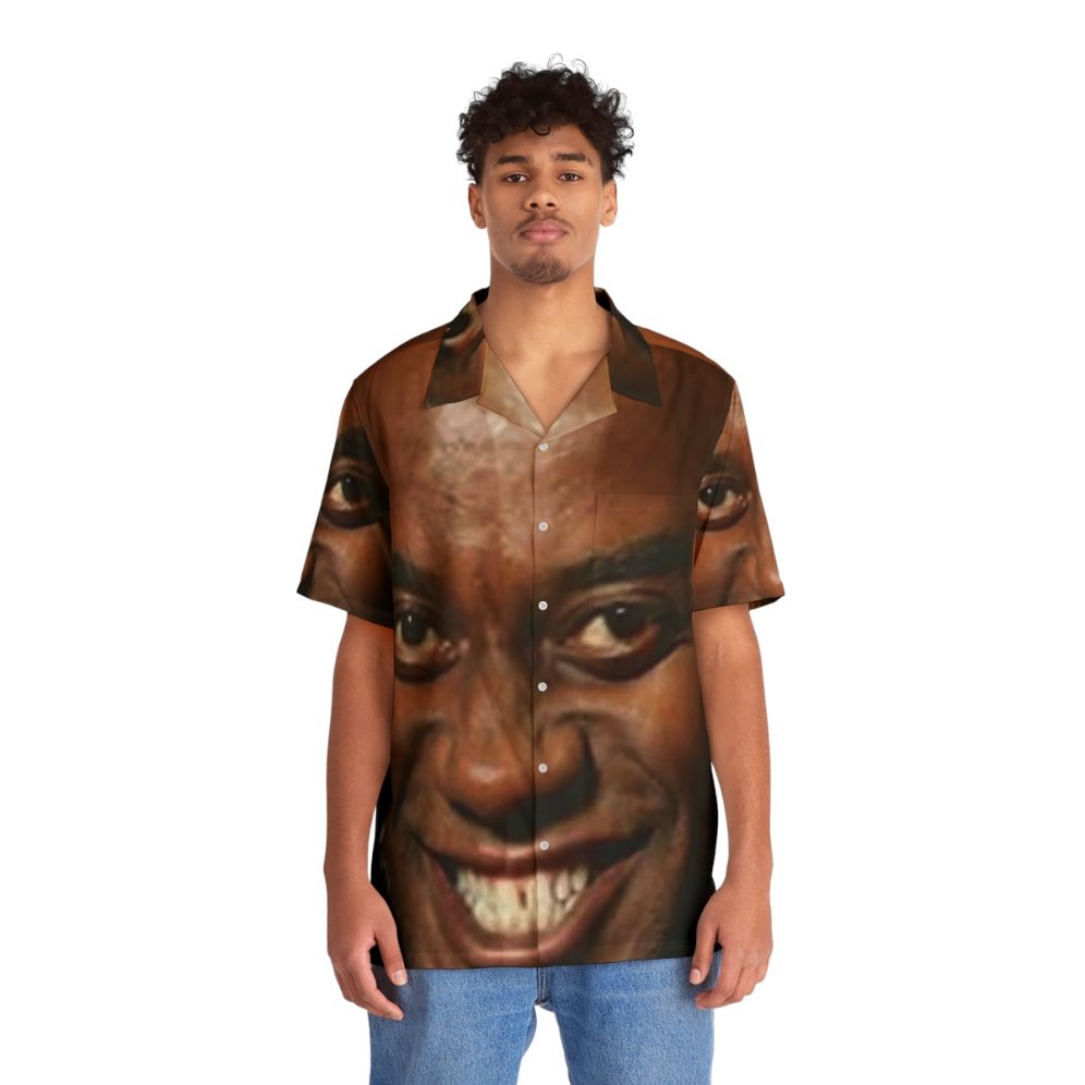 Ainsley Harriott wearing a large, spicy Hawaiian shirt - Lifestyle