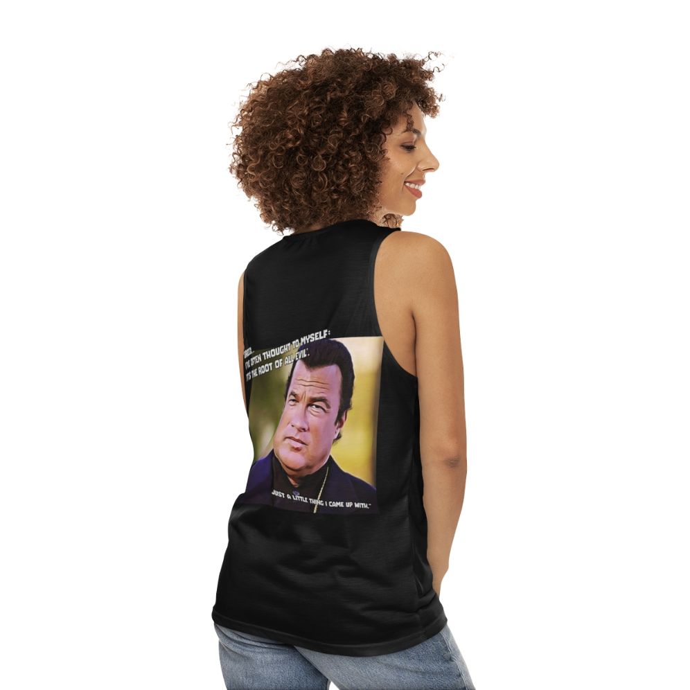 Steven Seagal Inspired 90s Unisex Tank Top - women back