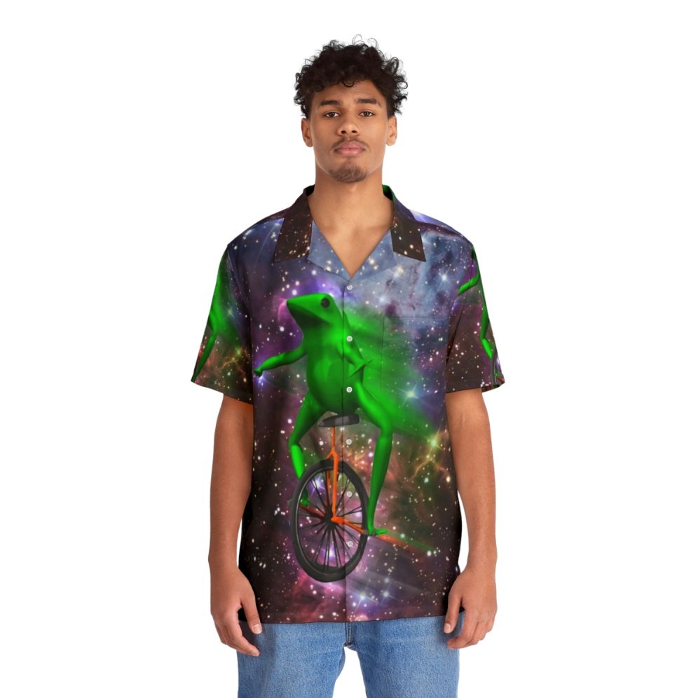 Dat Boi Meme Hawaiian Shirt with Outer Space Design - People Front