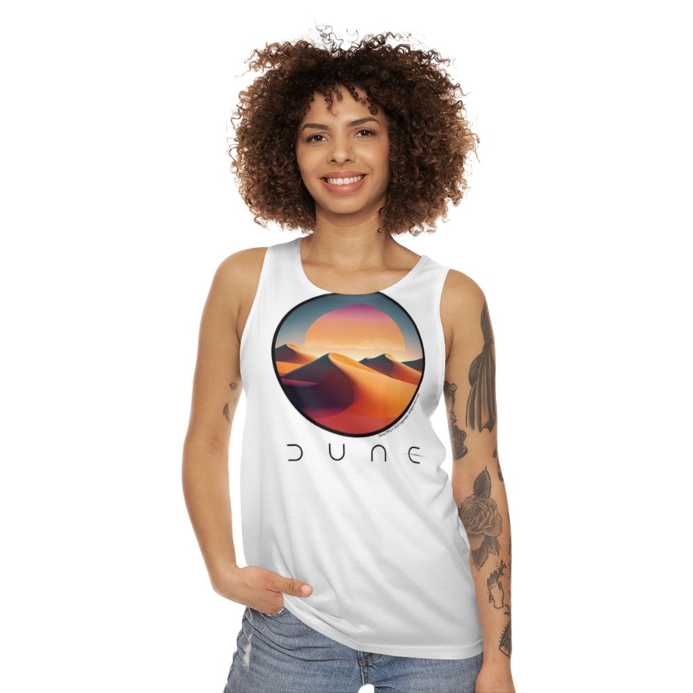 Dune desert landscape unisex tank top - women