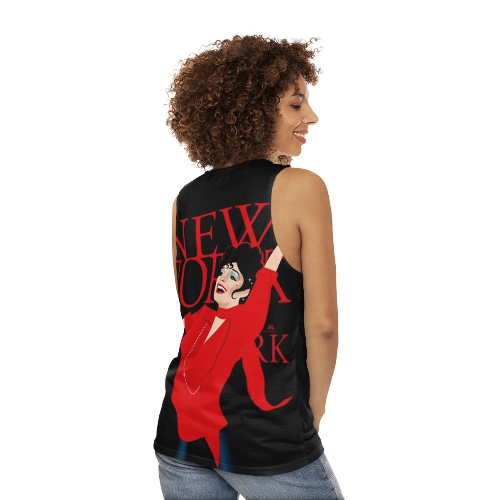 New York Unisex Tank Top featuring Alejandro Mogollo Art - women back