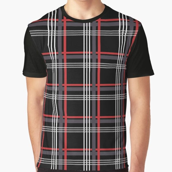 GTi Tartan Graphic T-Shirt with Hatchback Design in Black, Red, White, and Grey