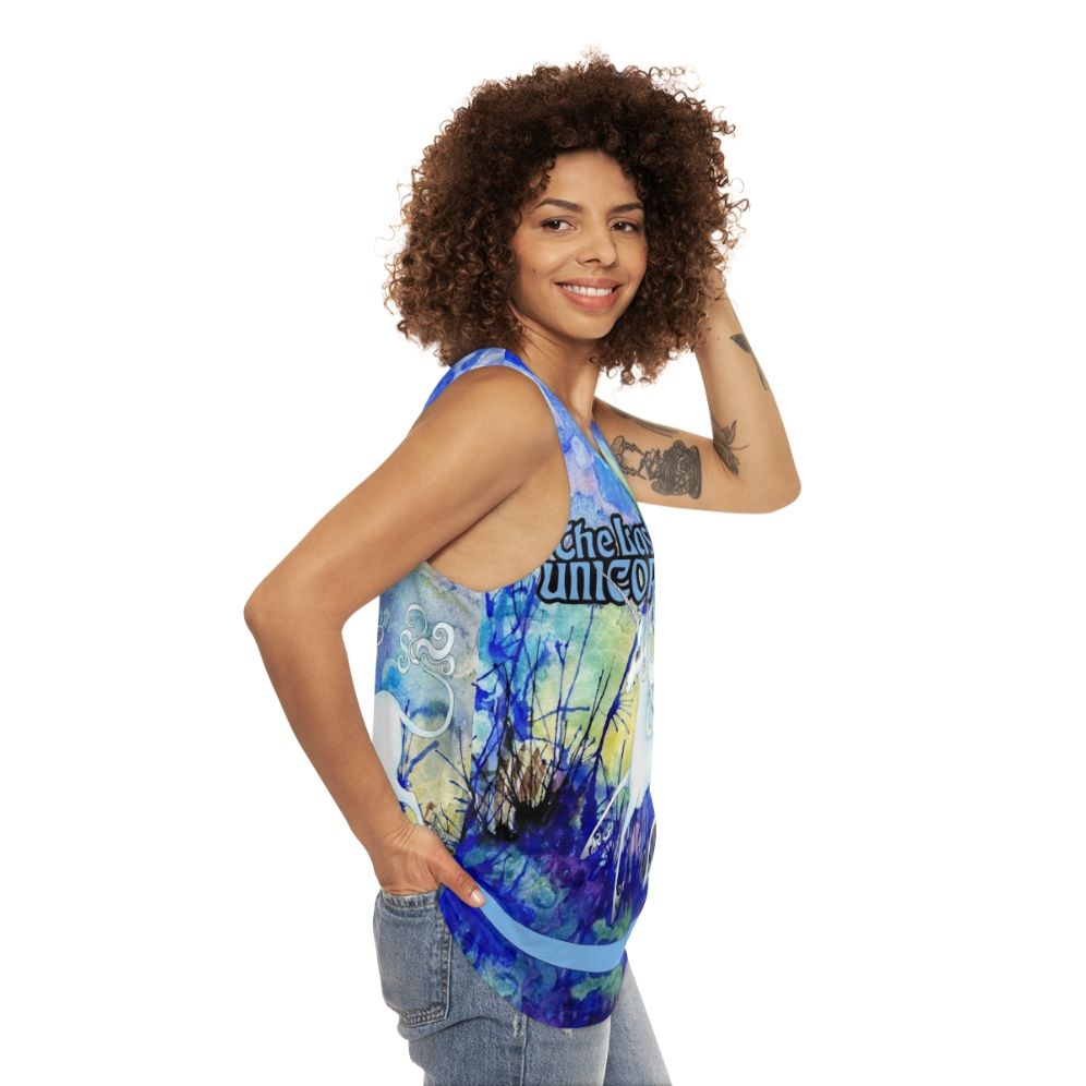 The Last Unicorn Unisex Fantasy Tank Top with Unicorn - women side