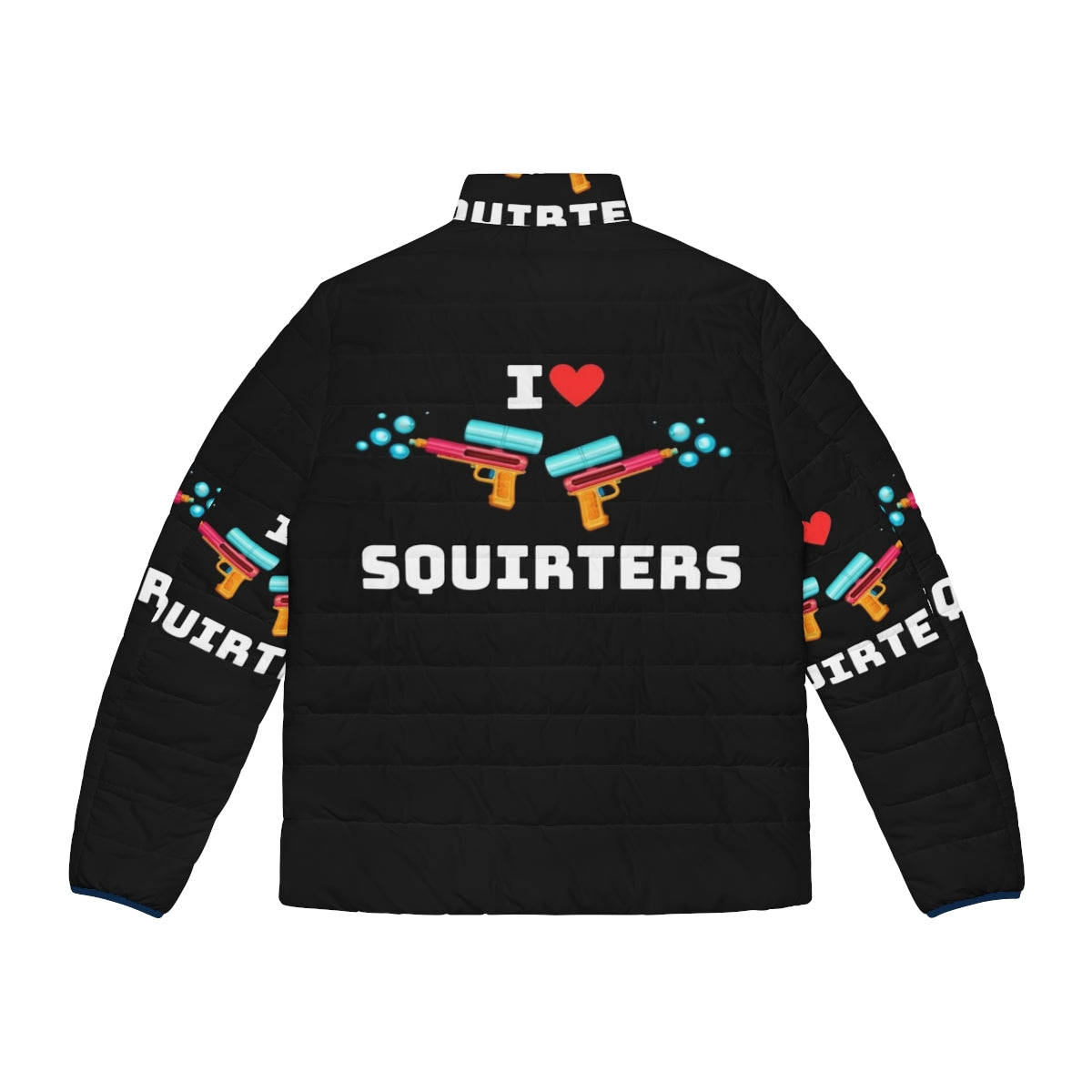 Puffer jacket with cute squirrel graphic for squirrel lovers - Back