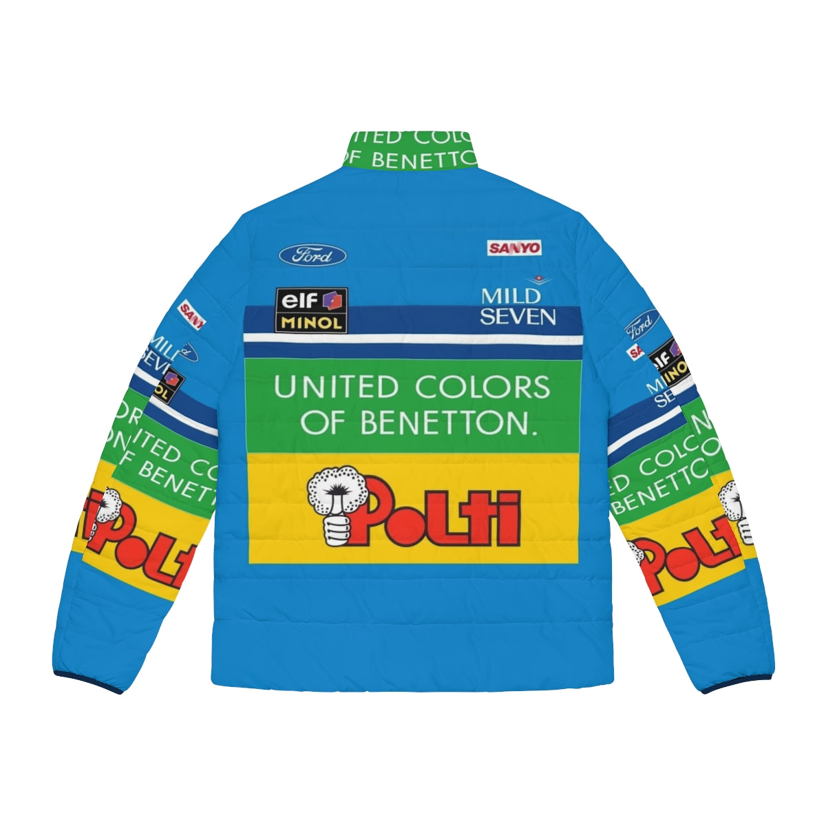 Benetton Tribute GP2 Puffer Jacket featuring the iconic Benetton livery - Back