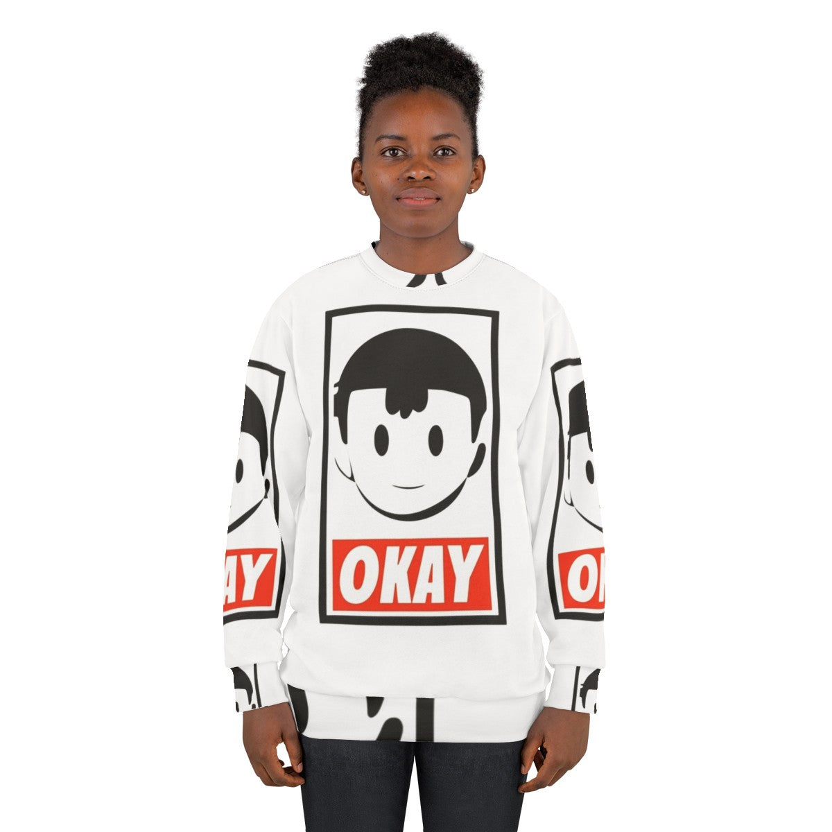 Okay Sweatshirt featuring Ness from Earthbound and Super Smash Bros - women