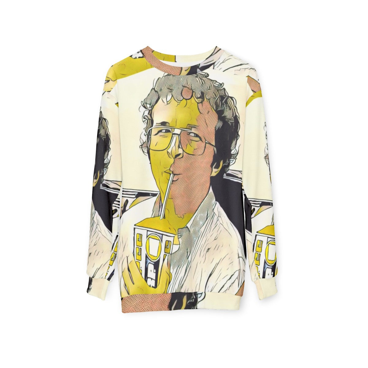 Stranger Things Alexei Slurps Cherry Slurpee Sweatshirt - hanging