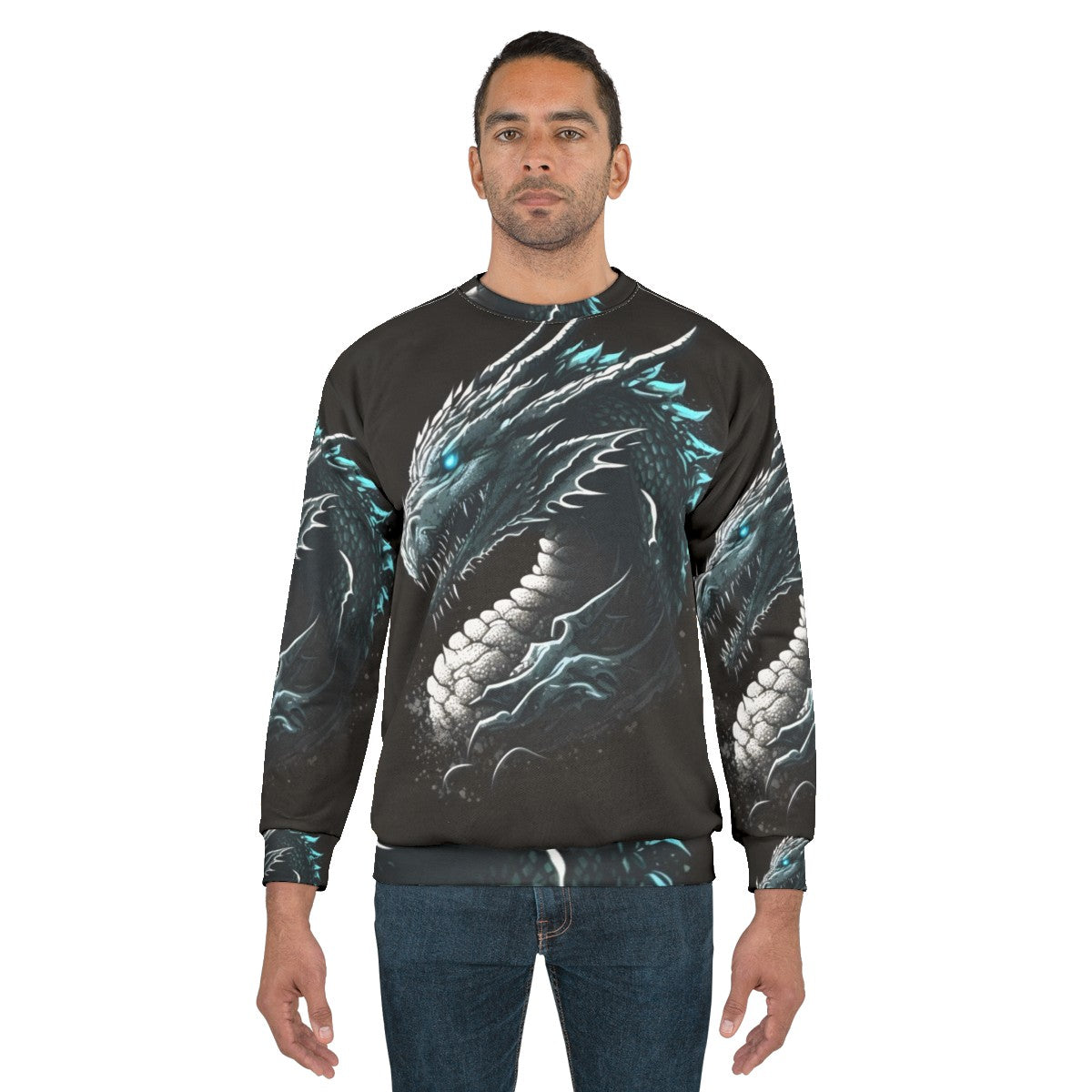 Magical dragon graphic sweatshirt for fantasy and role-playing fans - men