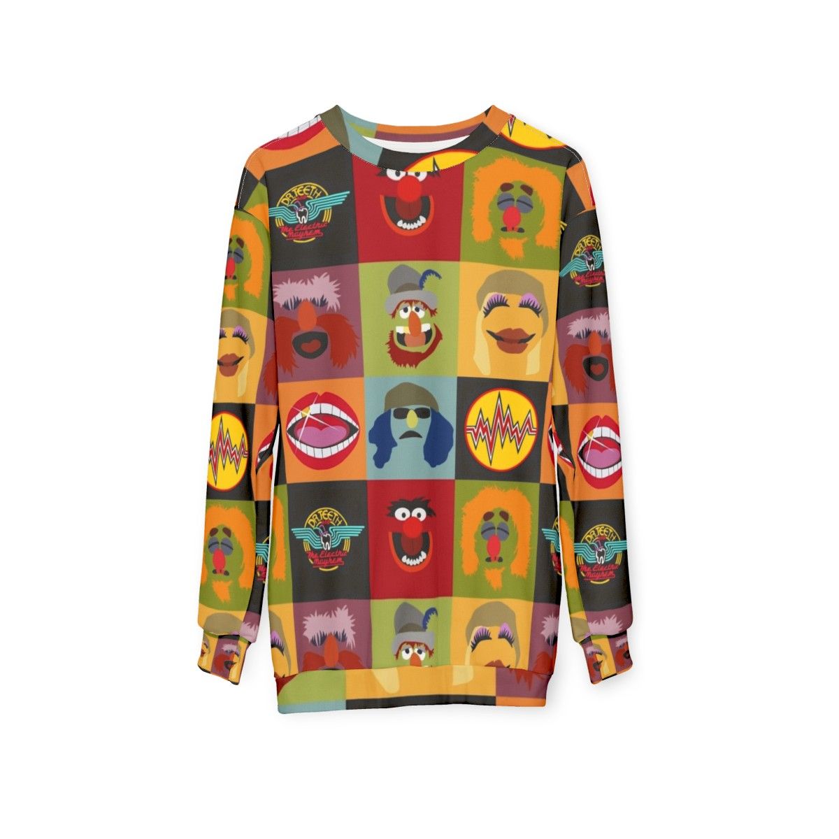 Muppets Electric Mayhem Ft Lips Cartoon Sweatshirt - hanging