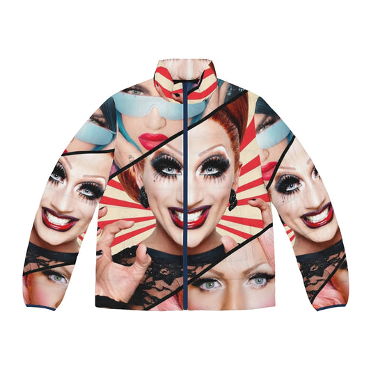 Vibrant puffer jacket featuring RuPaul's Drag Race season 6 queens