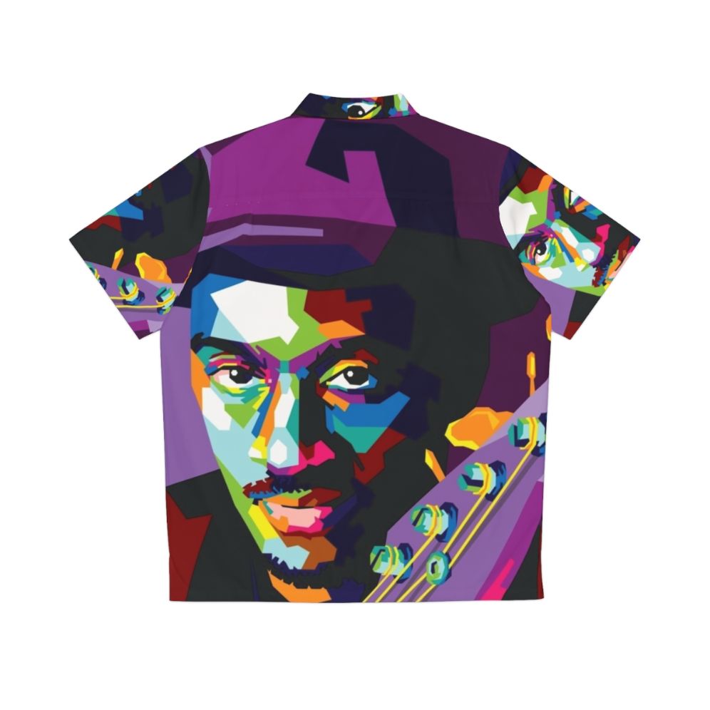 Retro Pop Art Hawaiian Shirt with Jazz Musician Marcus Miller - Back