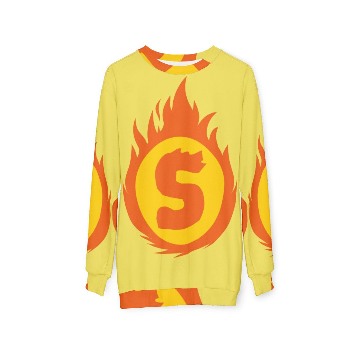 Superhero Letter S Fire Insignia Sweatshirt - hanging