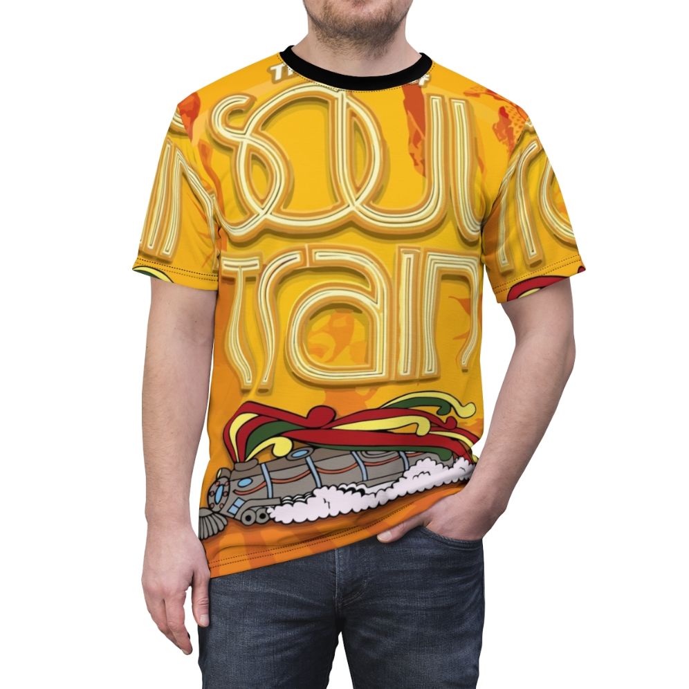 Vibrant AOP t-shirt featuring a retro Soul Train-inspired design - men front